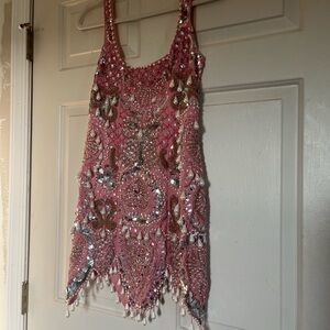 ASOS Luxe Crystal and Pearl embellished mini dress